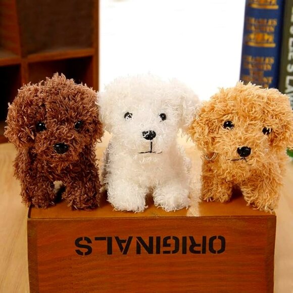 Puppy Dog Plush Bag Charm Keychain - White Pup - Picture 1 of 10